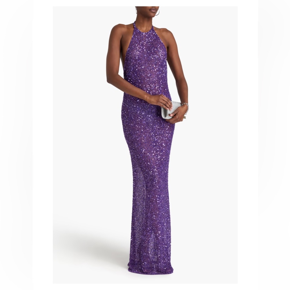 Retrofete Purple Sequin Gown
